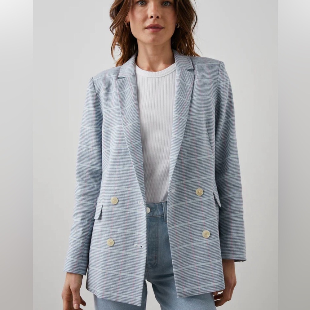 Rails Jac blazer in Nordic check pastel linen cotton
